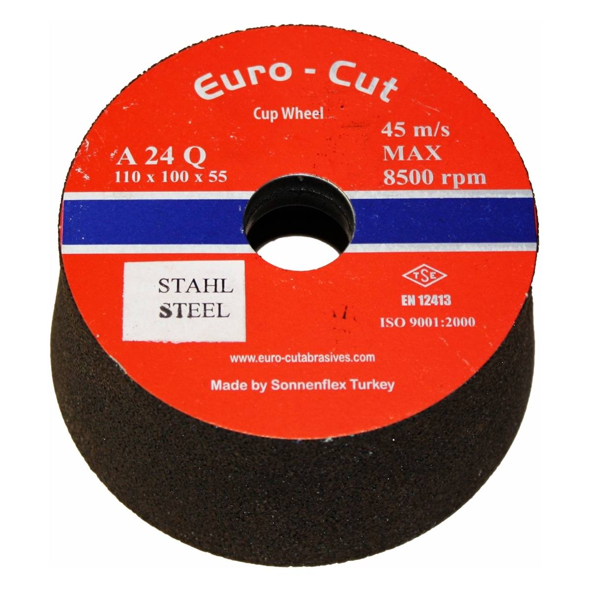 Schleiftopf Metall 'Euro-Cut' K-24, Ø 110/100 x 55 x 22,2 mm