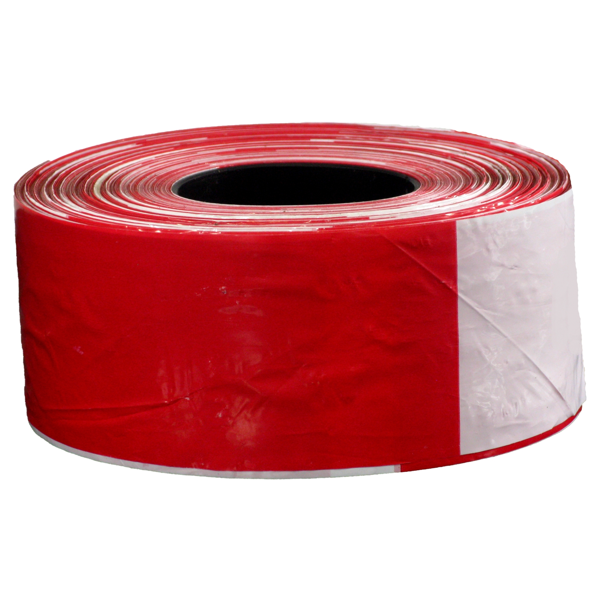 Absperrband Basic, rot/weiß schraffiert, Polyethylen, 75mm, 500m/Rolle, 500  m
