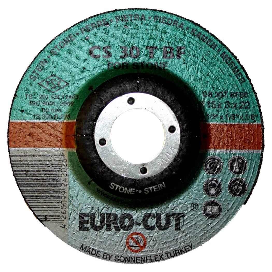 Stein-Trennscheibe 'Euro Cut' 125 x 22,2 x 3,0 mm, gekröpft
