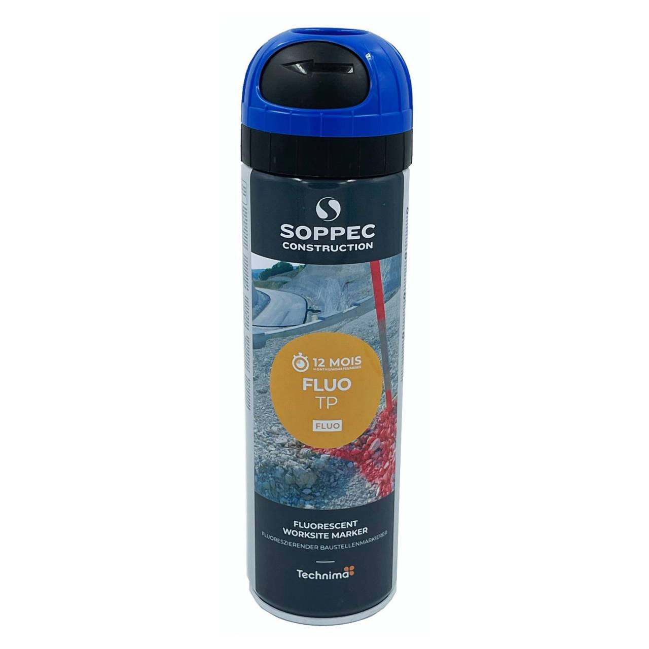 Markierungsspray 'Soppec Fluo-TP' Neon-Blau 500 ml