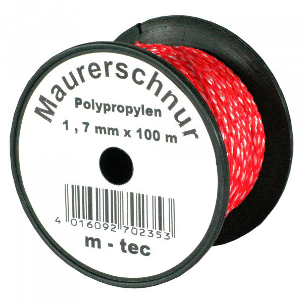 2mm Rot Polypropylen 0,039/€//m 3 St/ück Maurerschnur 100m