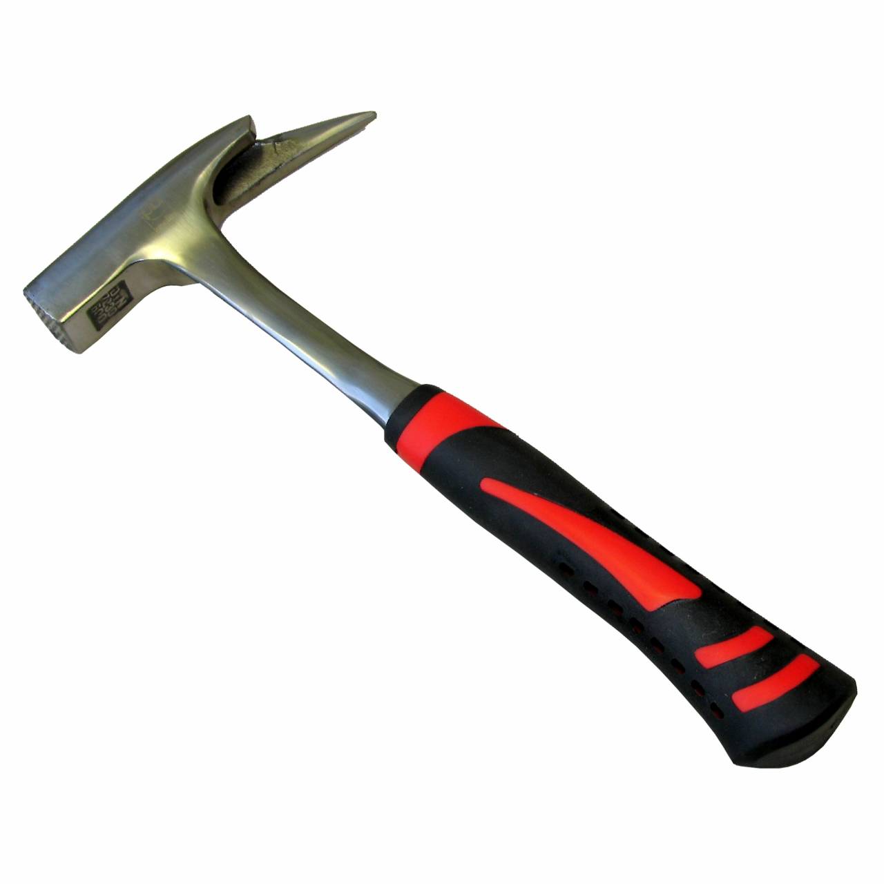 Latthammer mit Magnet, geschmiedet, schwarz/roter Softgriff