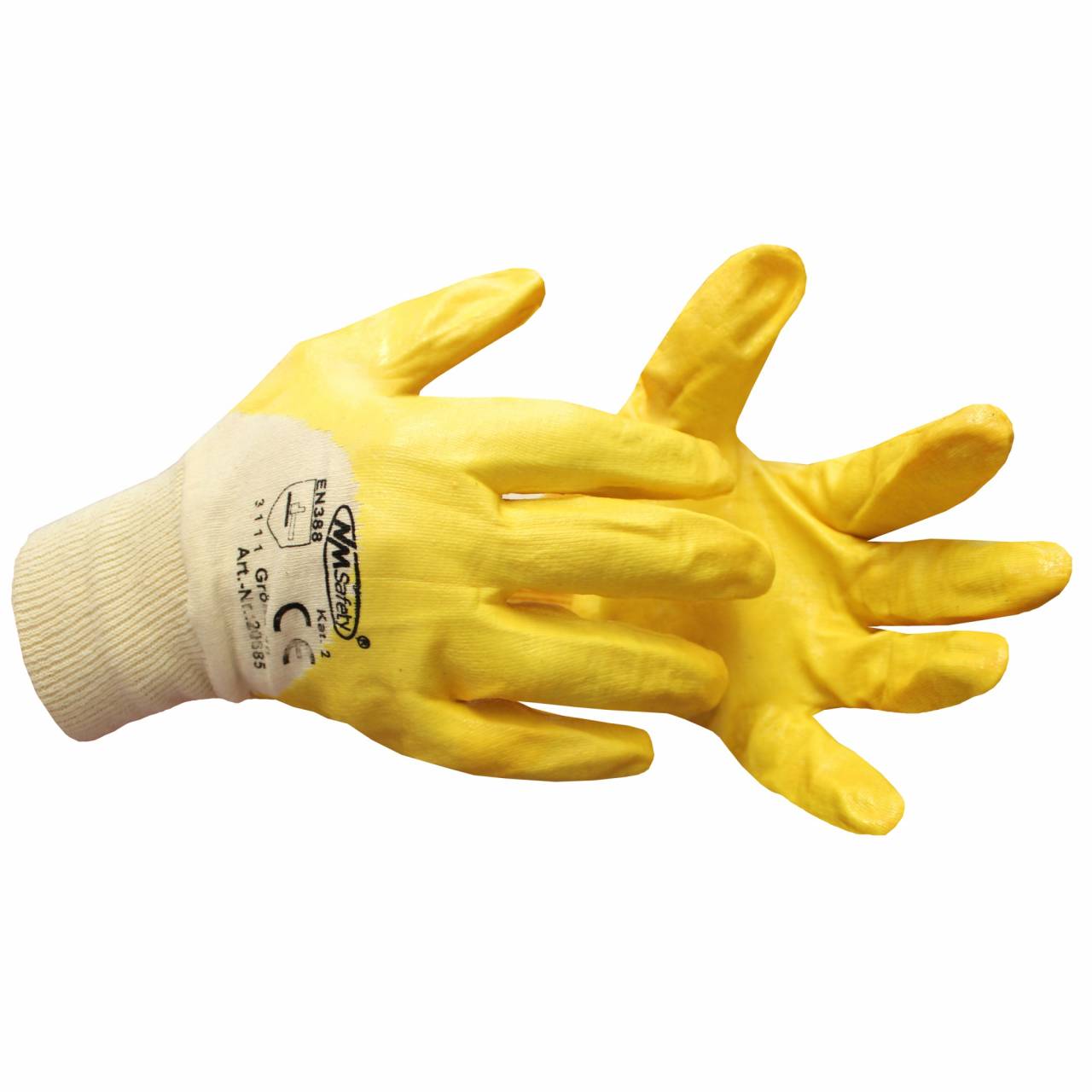 Nitril-Handschuhe Gr. 11, gelb, BW-Gewebe, EN388 Kat.2 / Paar