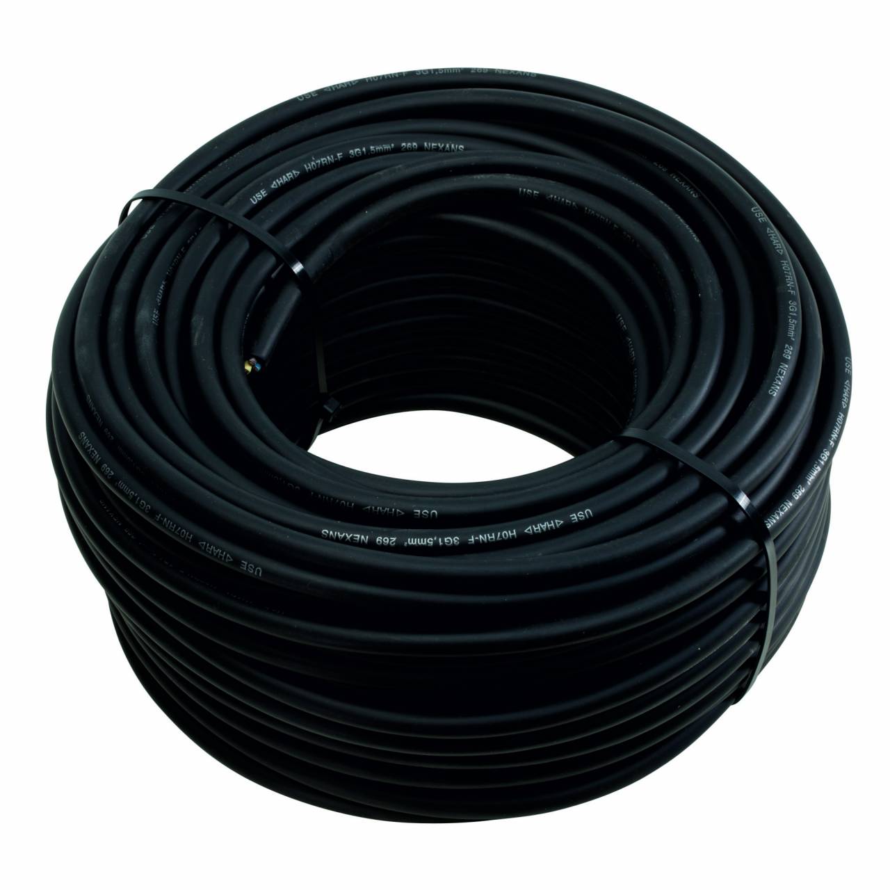Gummi-Schlauchleitung H07RN-F 3G1,5 schwarz / Ring a 25 m