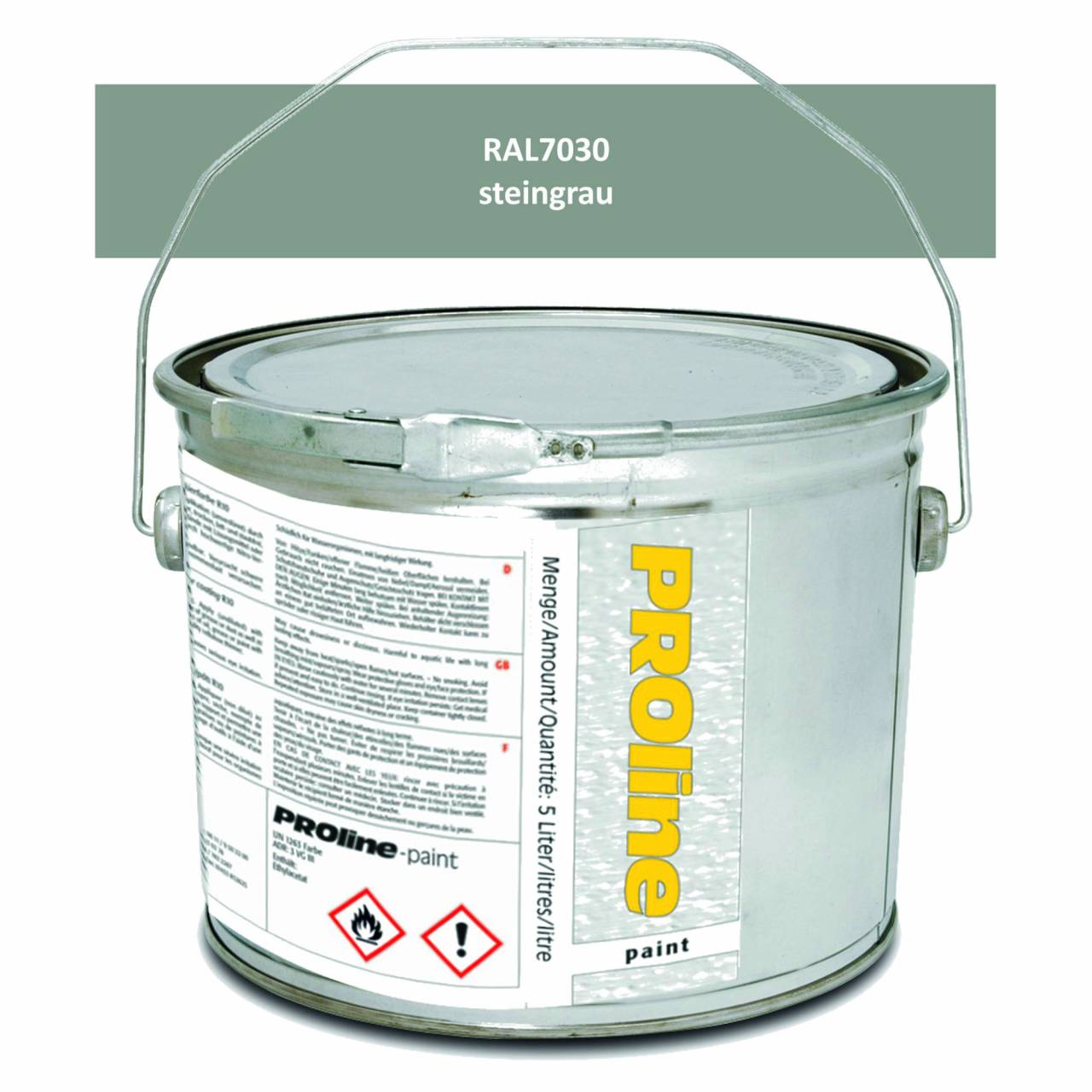 Antirutsch-Markierfarbe 'PROline-paint' STEINGRAU / Eimer a 5,0 Liter