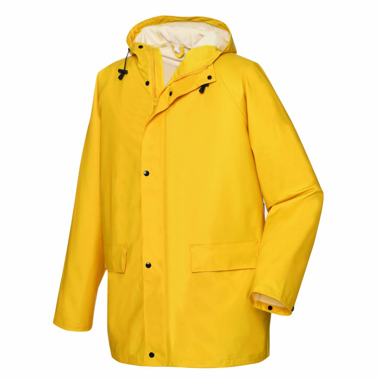 Regenschutz-Jacke, PU, gelb, Gr.M, mit Kapuze