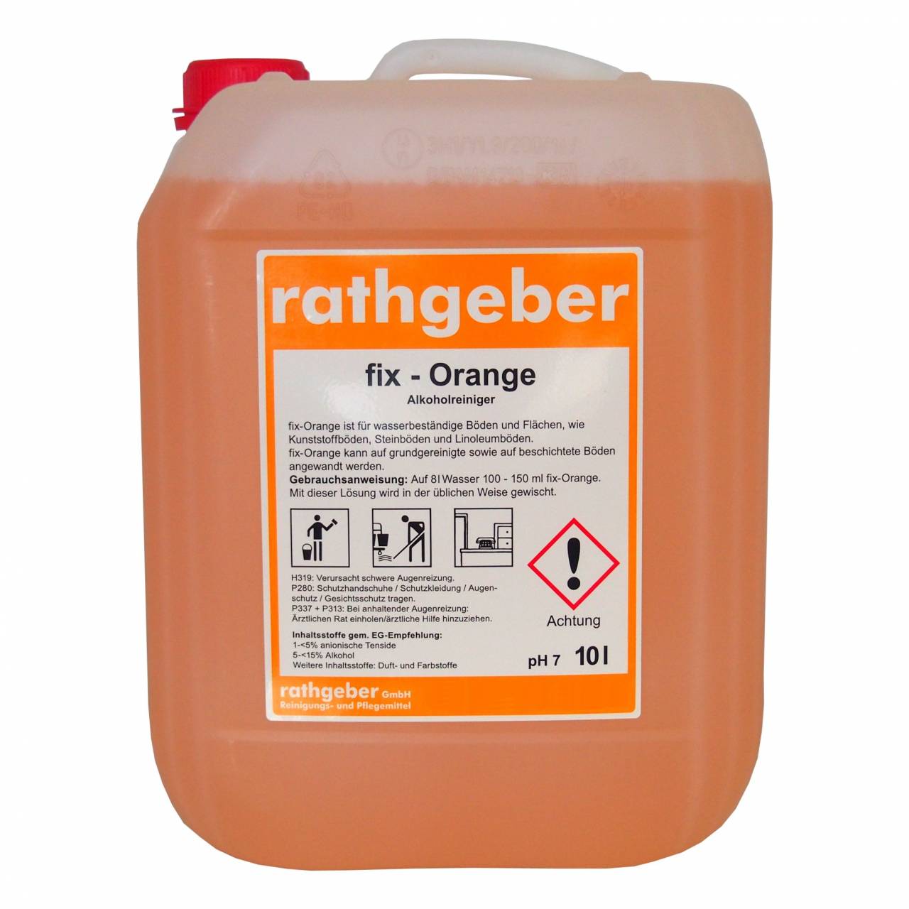 Alkoholreiniger 'fix-Orange' 10,0 L PE-Kanister