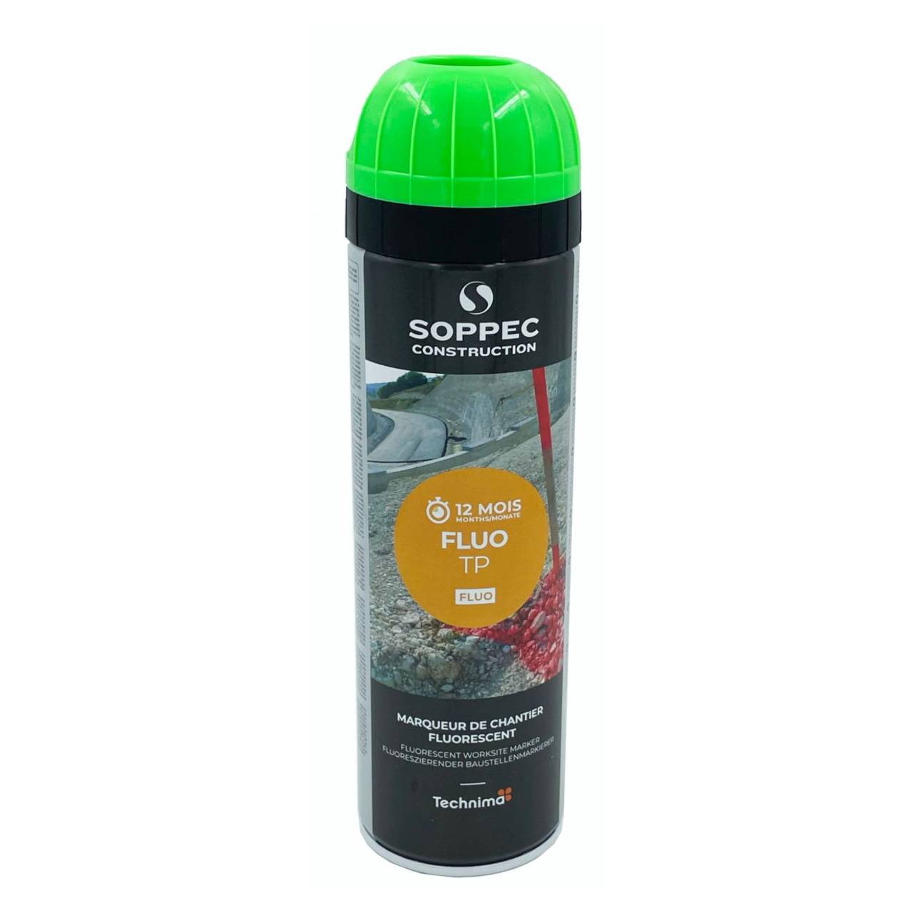 Markierungsspray 'Soppec Fluo-TP' Neon-Grün 500 ml
