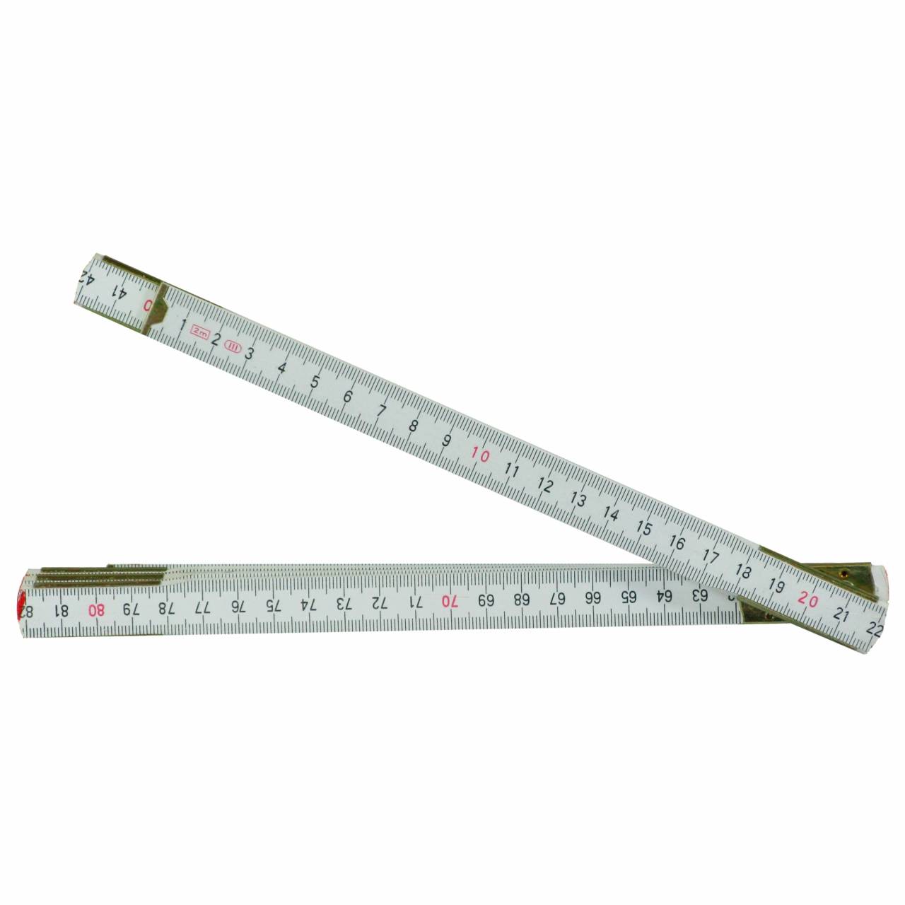 Meterstab 2,0 m Standard-Import, weiss