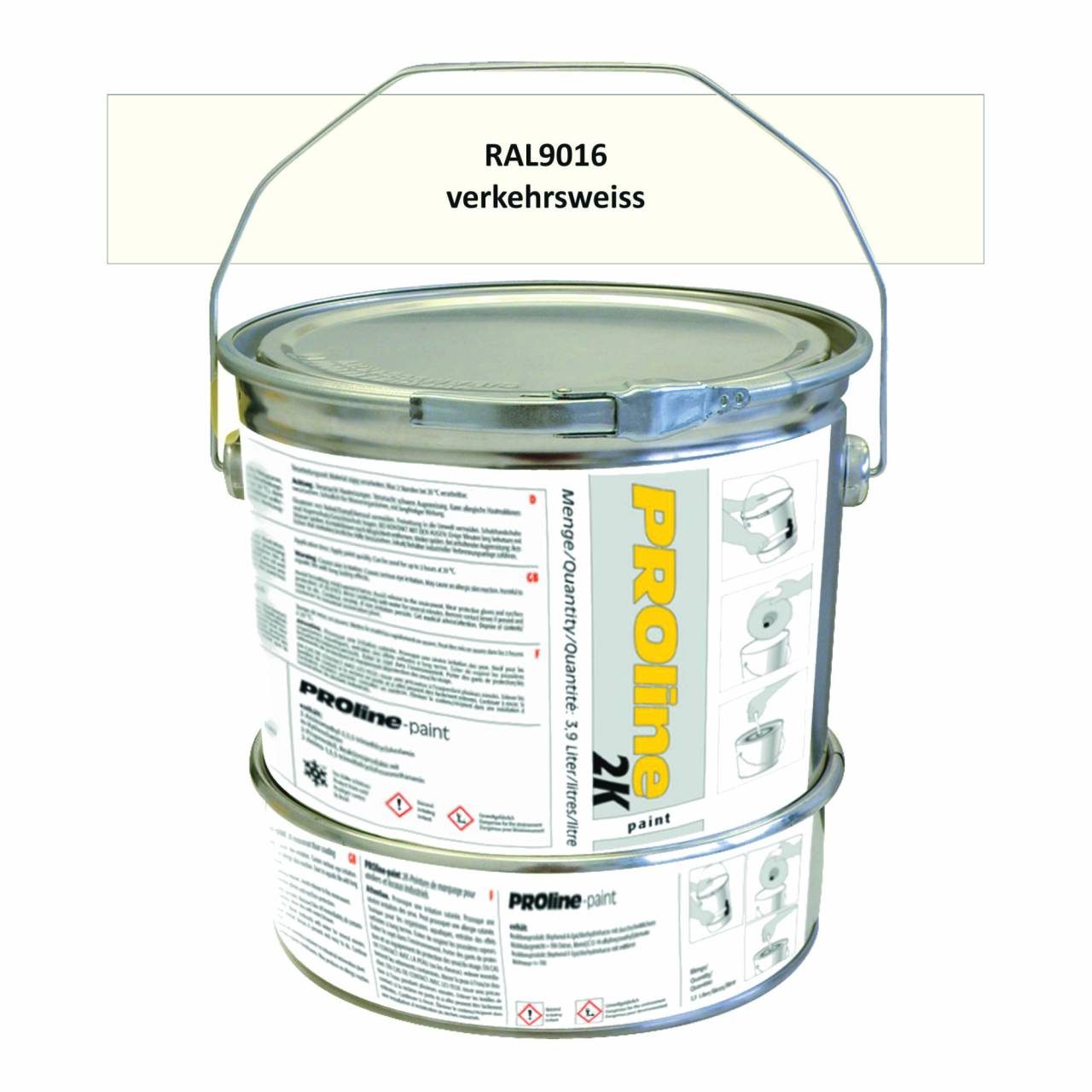 Hallen-Markierfarbe 2K 'PROline-paint' WEISS / Gebinde a 5,0 Liter