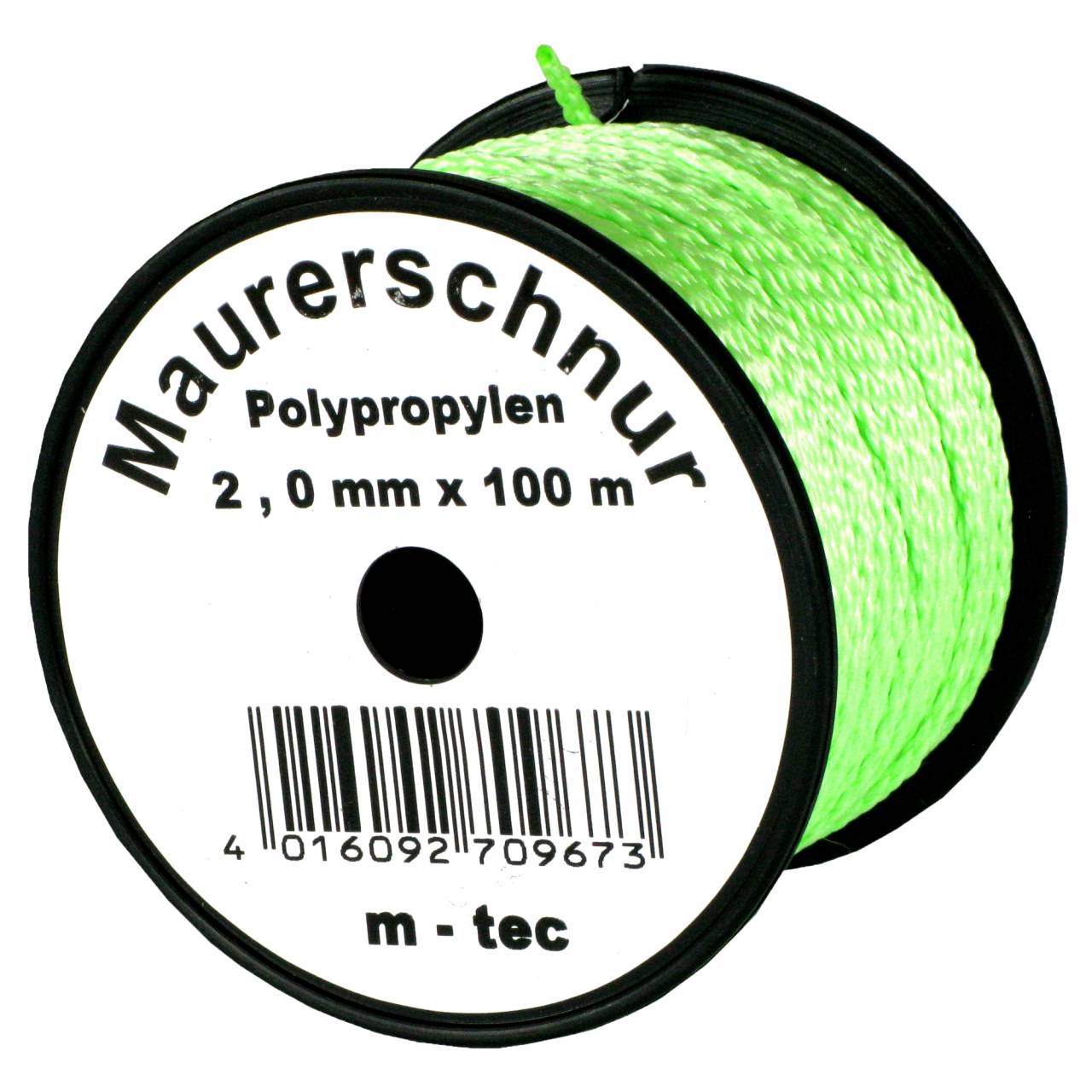 Lot-Maurerschnur 100 m x Ø 2,0 mm Grün-Fluoreszierend
